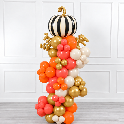 Halloween - Organic Balloon Column - Elegant Pumpkin - Orange Gold