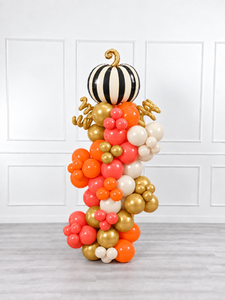 Halloween - Organic Balloon Column - Elegant Pumpkin - Orange Gold