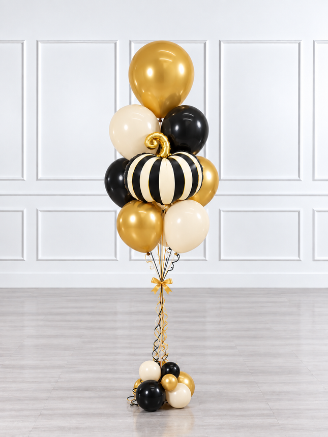 Halloween - Balloon Bunch - Elegant Pumpkin - Black Gold (11 balloons)