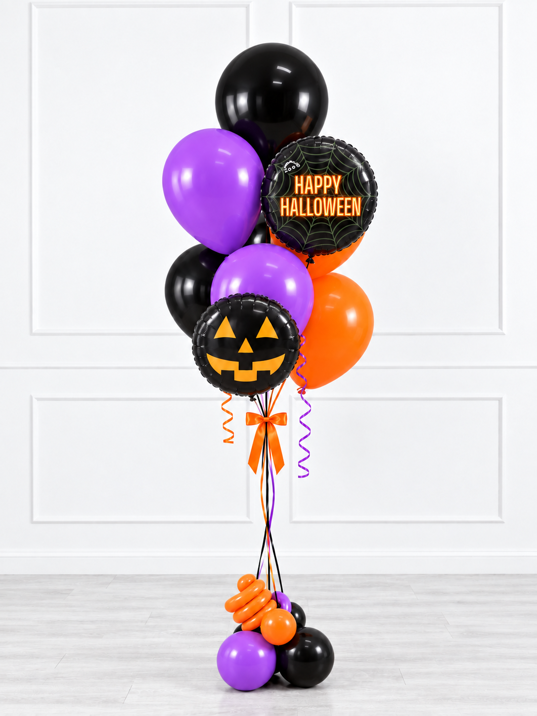 Halloween - Balloon Bunch - Scary Pumpkin - Vibrant Black (9 balloons)