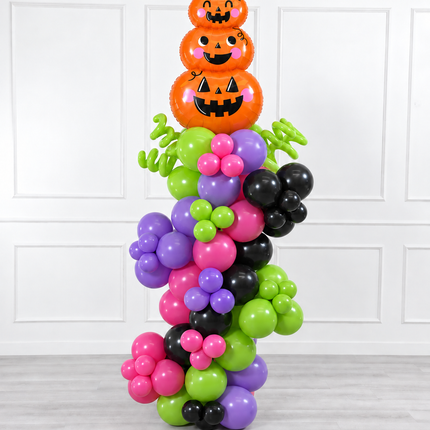 Halloween - Organic Balloon Column - Pumpkin Tower - Vibrant Fun