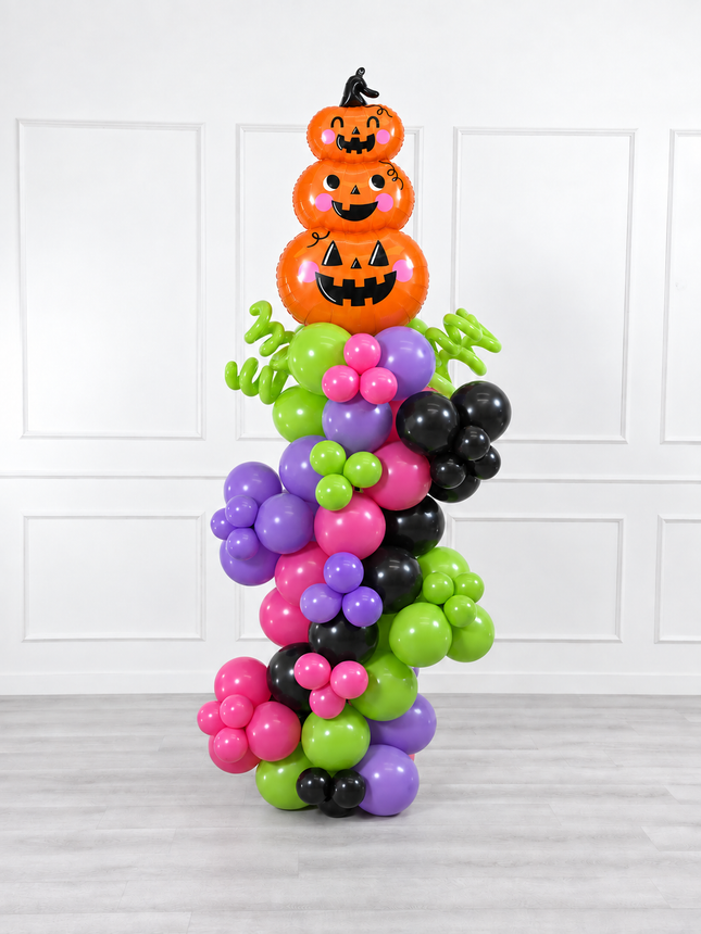 Halloween - Organic Balloon Column - Pumpkin Tower - Vibrant Fun
