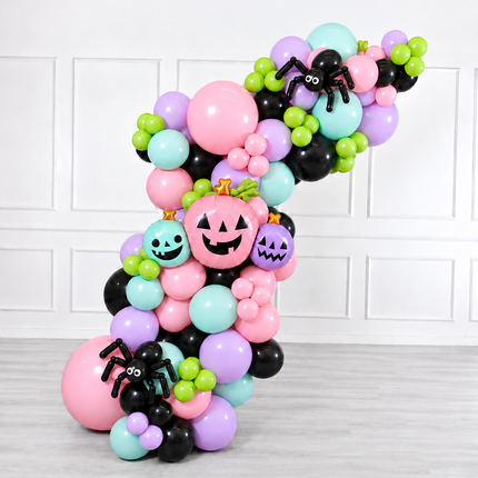 Halloween - Balloon Garland - Pumpkins and Spiders - Pastel Fun
