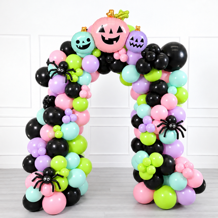 Halloween - Balloon Arch - Pumpkins and Spiders - Pastel Fun