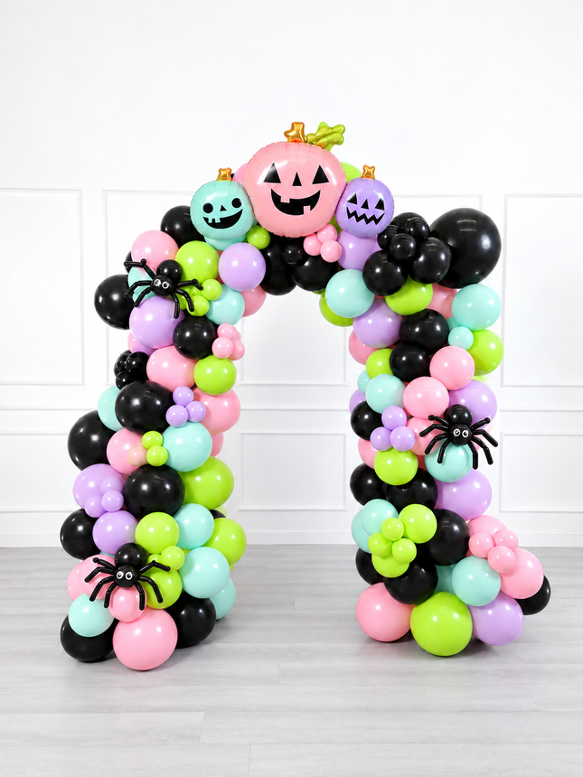 Halloween - Balloon Arch - Pumpkins and Spiders - Pastel Fun
