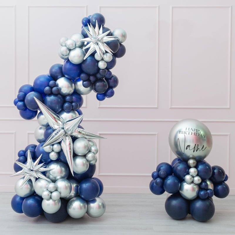 Blue Wonder - Freestanding Balloon Garland  & Personalized Jumbo Stack-1