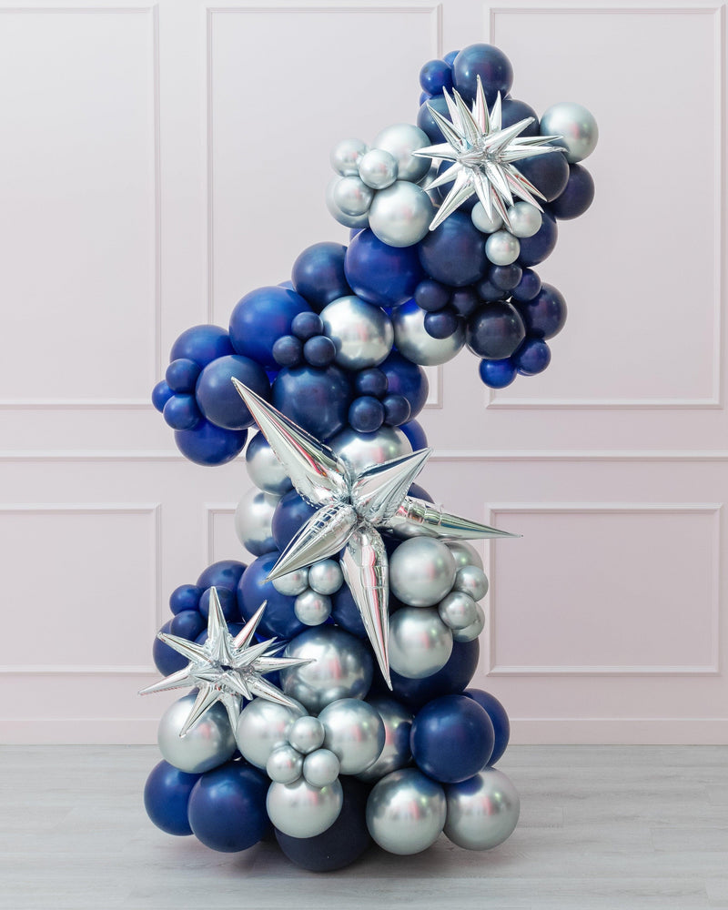 Blue Wonder - Freestanding Balloon Garland  & Personalized Jumbo Stack-4