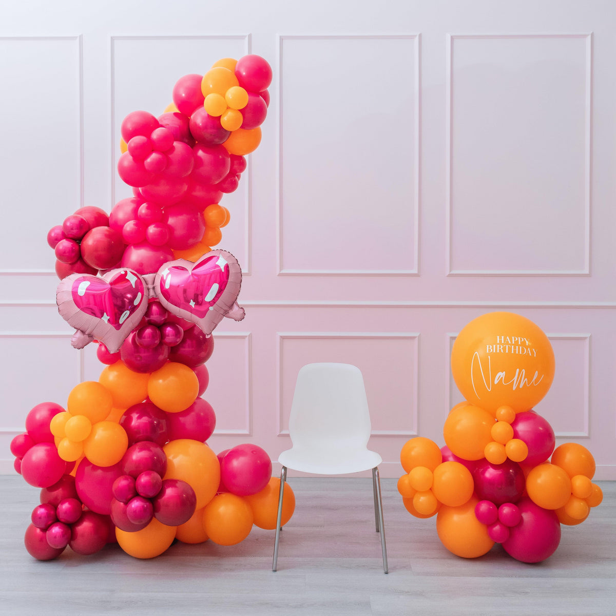 Fire Burst - Personalized Balloon Garland and stack with hearts