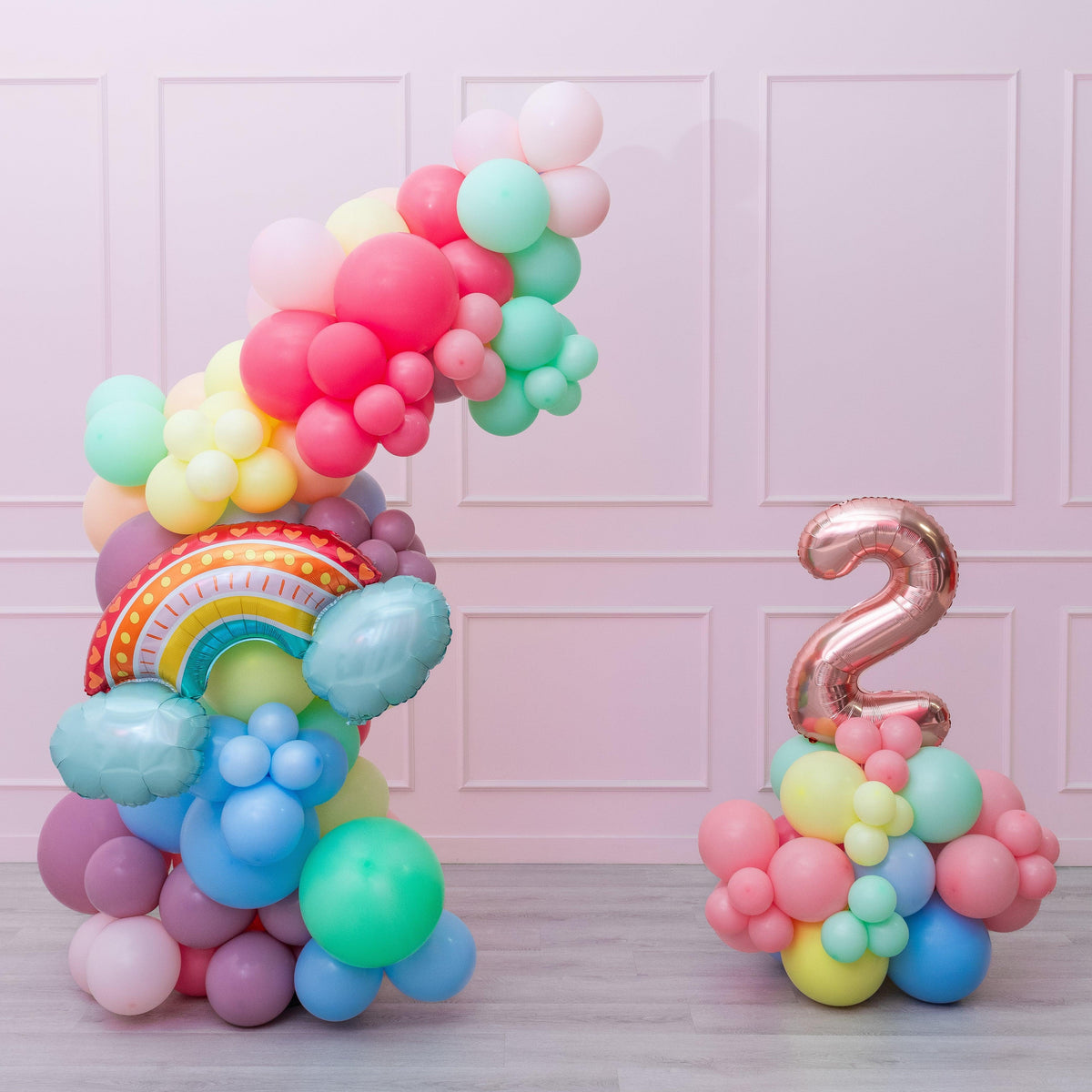 Rainbow Fun - Freestanding Balloon Garland & Number Stack