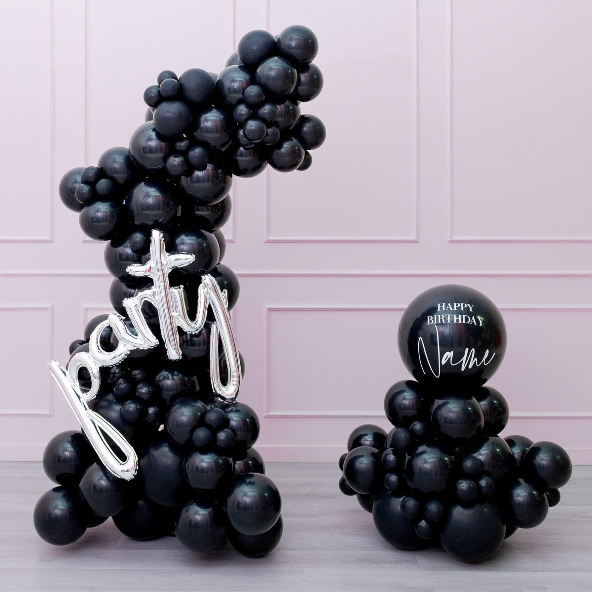 Midnight Luxe - Self-standing Balloon Garland & Personalized Balloon Stack with "Party" sign-1
