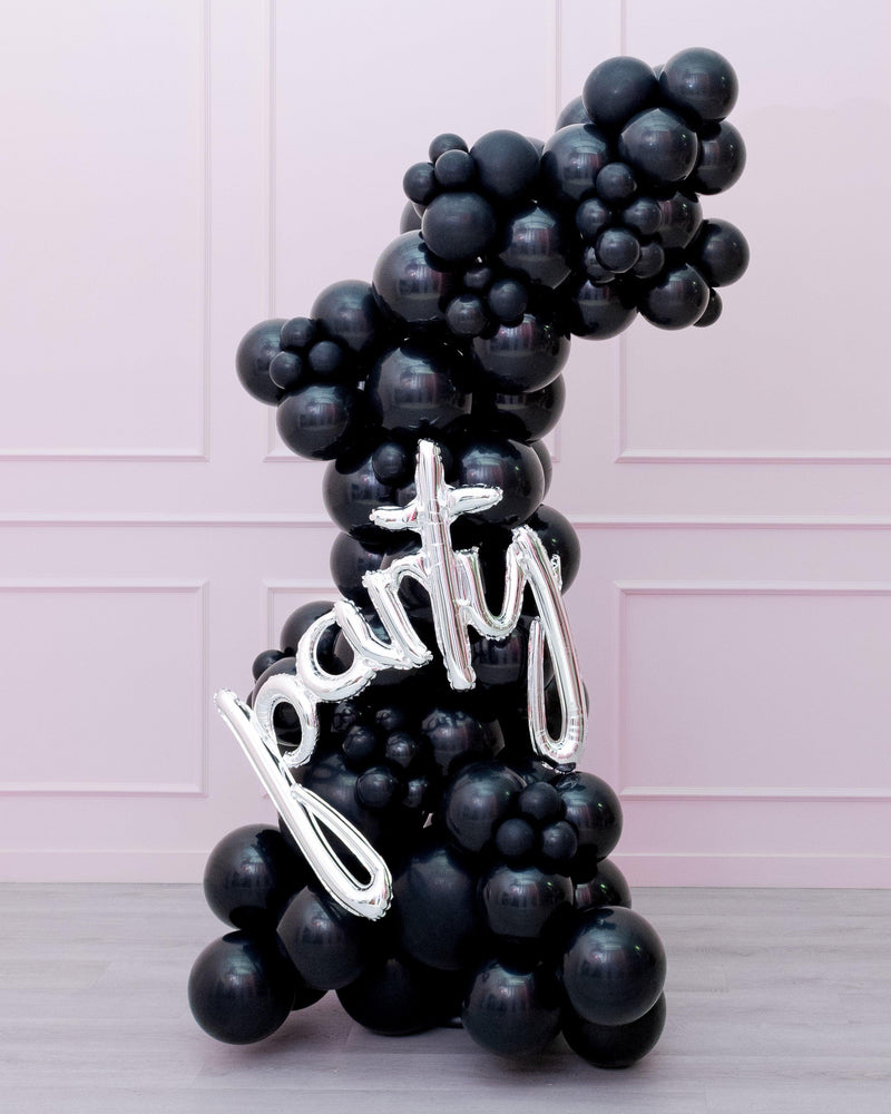 Midnight Luxe - Self-standing Balloon Garland & Personalized Balloon Stack with "Party" sign-4