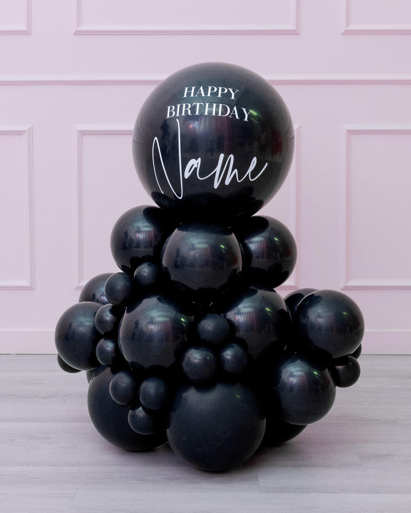 Midnight Luxe - Self-standing Balloon Garland & Personalized Balloon Stack with "Party" sign-5
