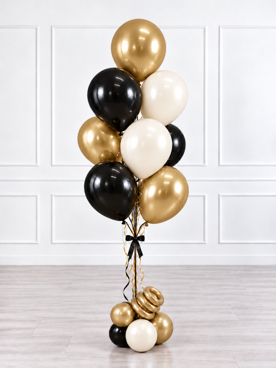 Ana Karina Balloons champagne noir balloon bunch deluxe