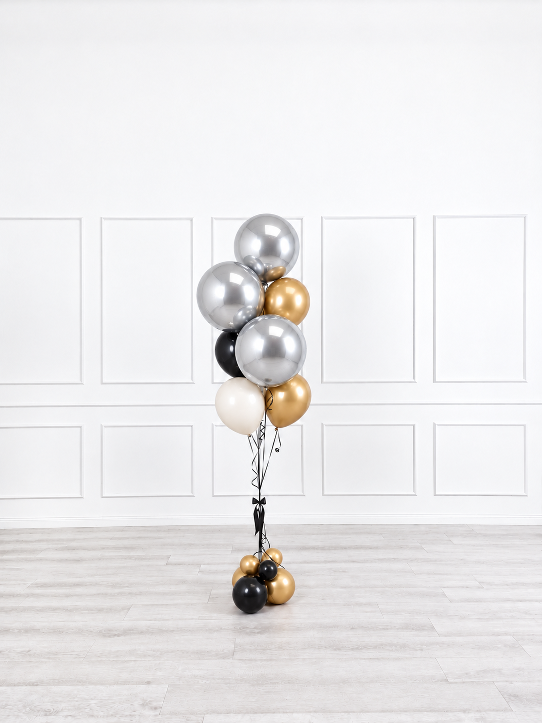 Ana Karina Balloons champagne noir balloon bunch orbz luxe