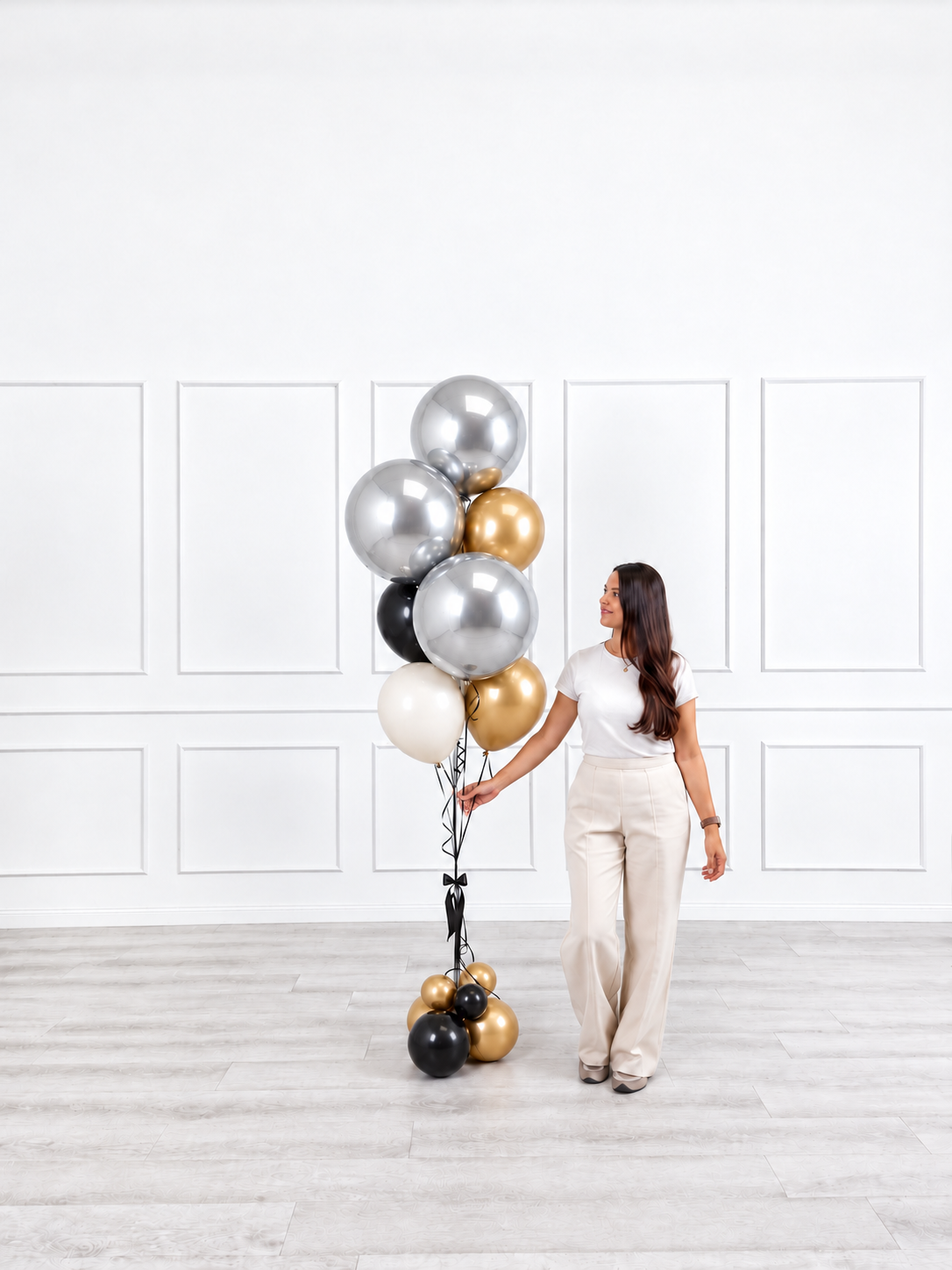 Ana Karina Balloons champagne noir balloon bunch orbz luxe, additional product image