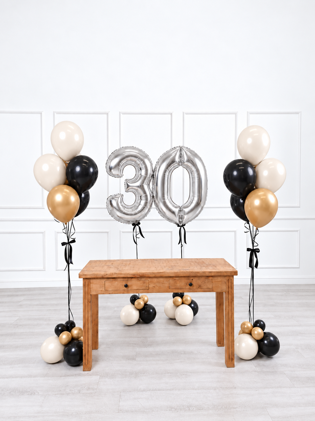 Ana Karina Balloons champagne noir milestone number and balloon bunches set, additional product image