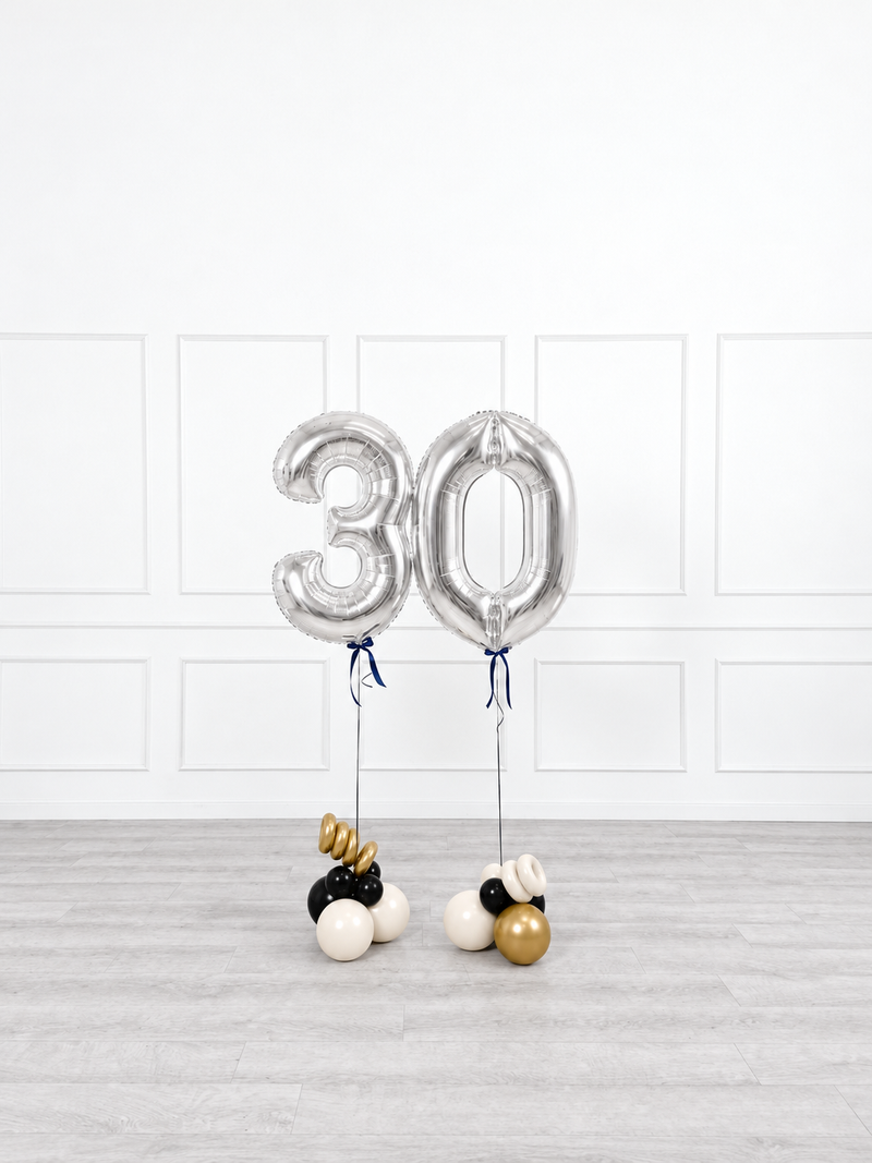 Ana Karina Balloons champagne noir foil numbers