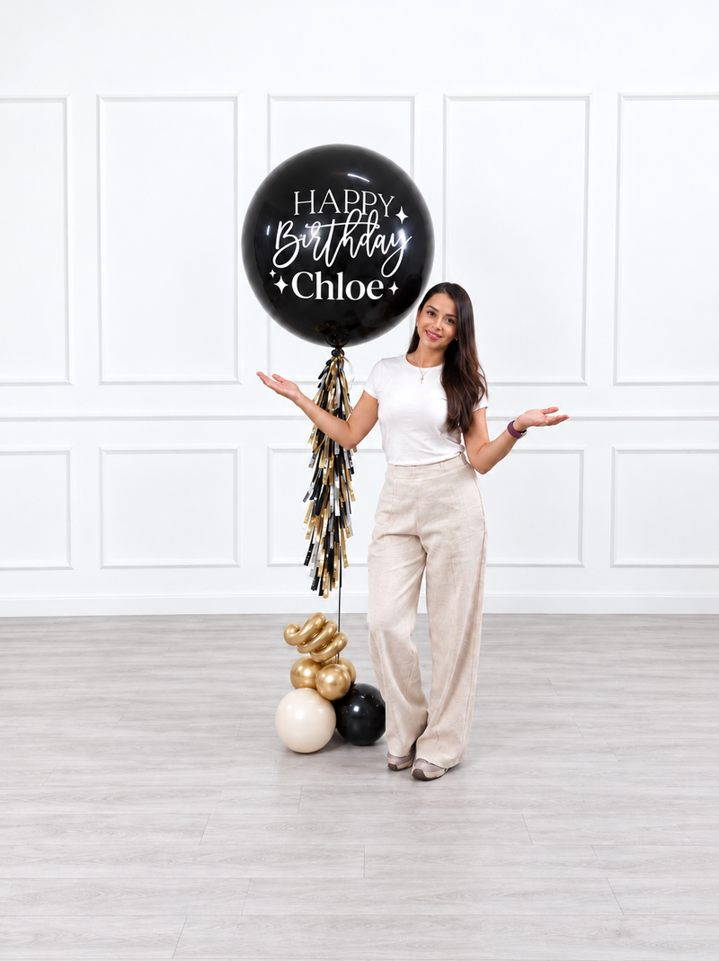 Ana Karina Balloons champagne noir personalized jumbo balloon, additional product image