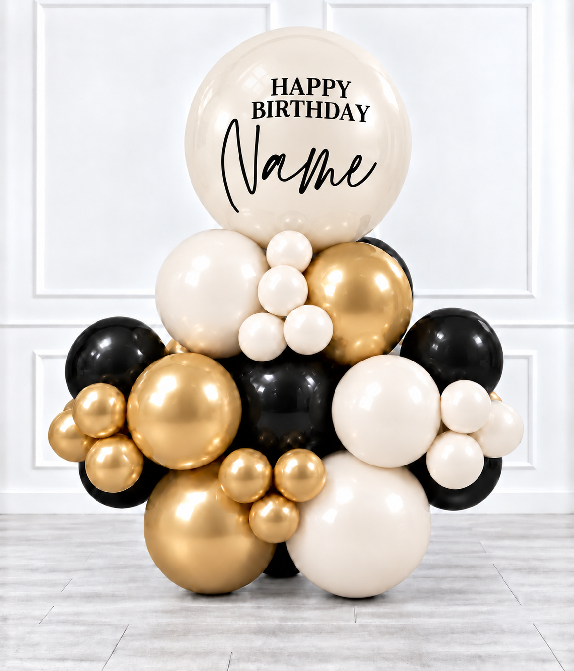 Ana Karina Balloons champagne noir personalized stack balloons, additional product image