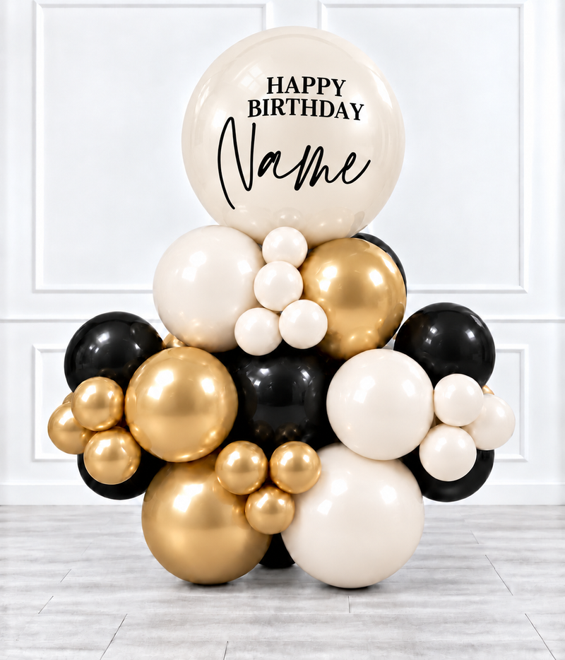 Ana Karina Balloons champagne noir personalized stack balloons, additional product image