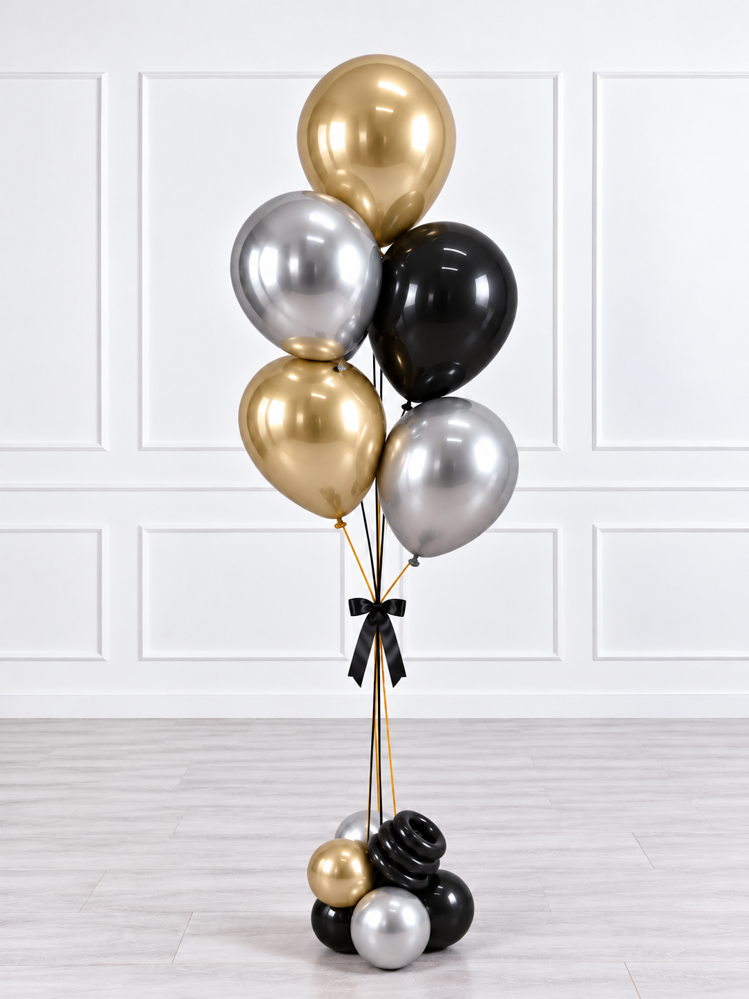 Ana Karina Balloons black tie balloon bunch classic