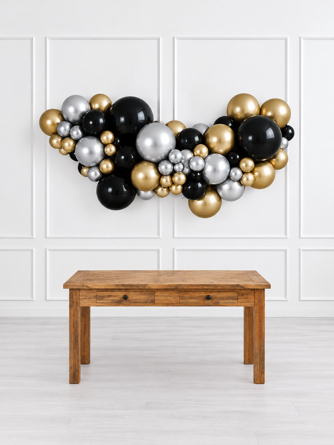 Ana Karina Balloons black tie easy-hang organic balloon garland, additional product image
