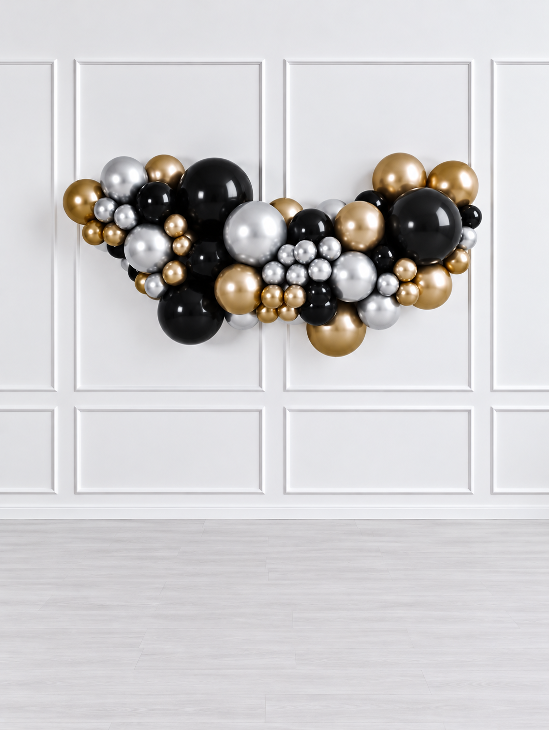 Ana Karina Balloons black tie easy-hang organic balloon garland