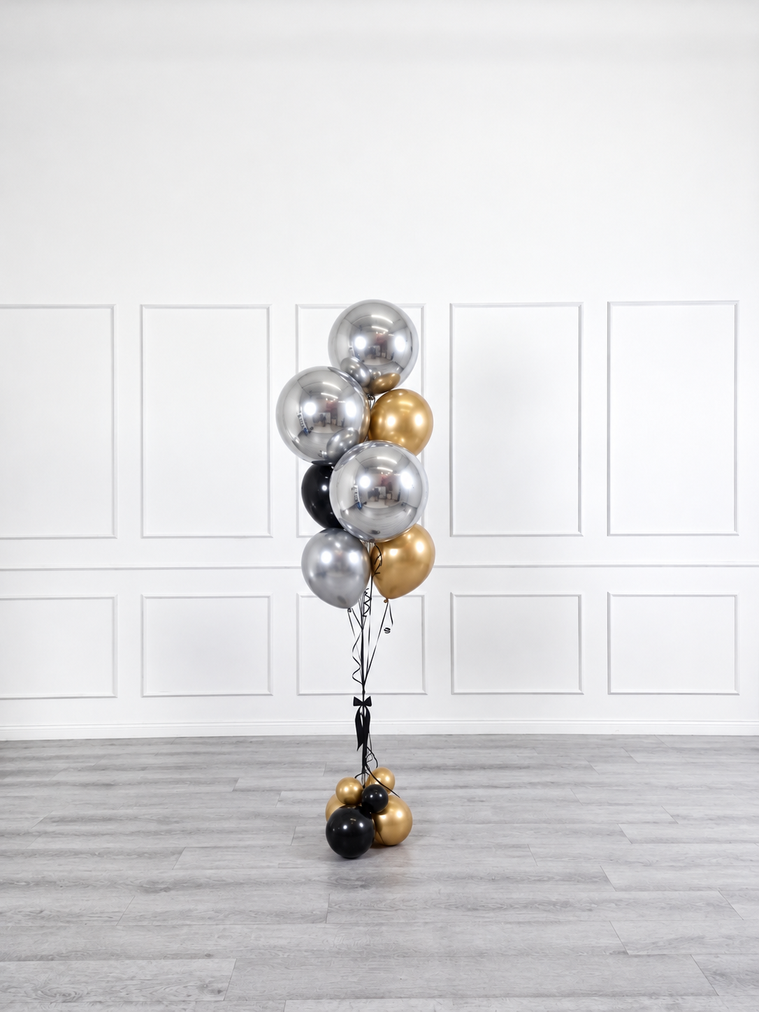 Ana Karina Balloons black tie balloon bunch orbz luxe