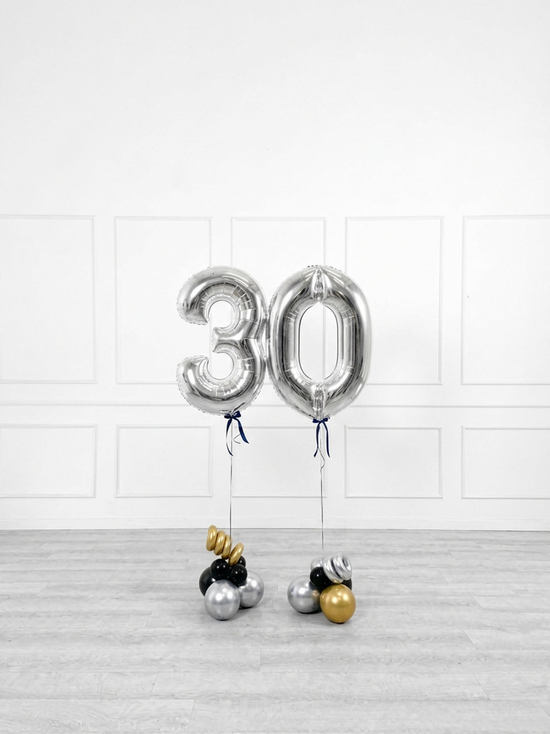 Ana Karina Balloons black tie foil numbers