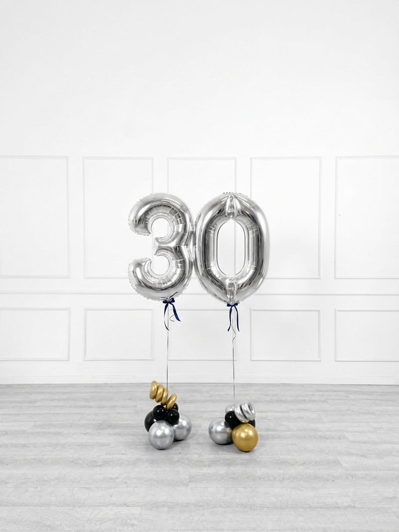 Ana Karina Balloons black tie foil numbers