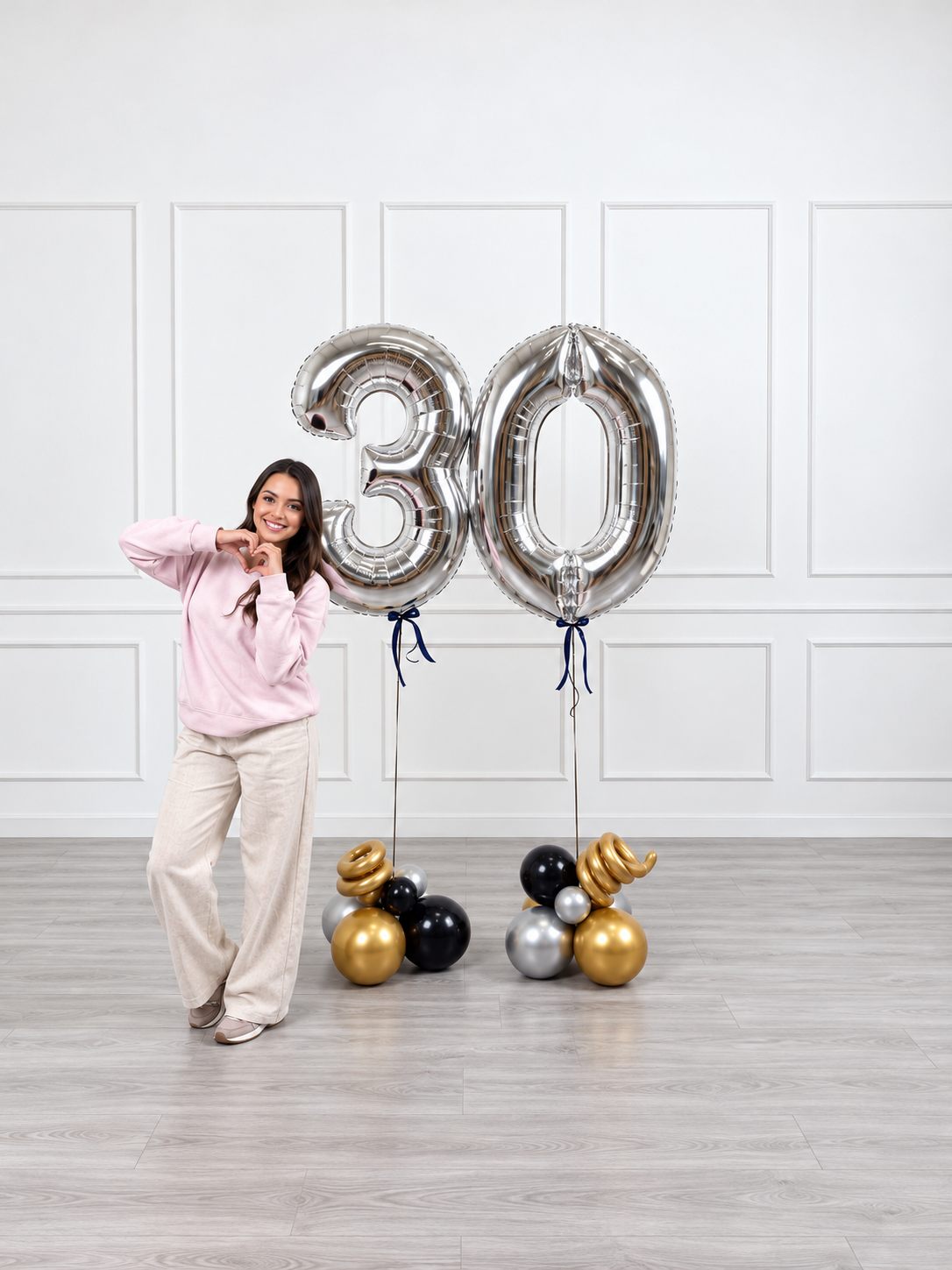 Ana Karina Balloons black tie foil numbers, additional product image