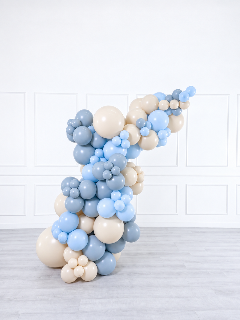 Ana Karina Balloons blue serenity freestanding balloon garland