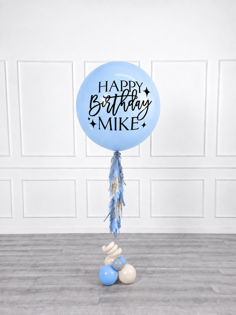 Ana Karina Balloons blue serenity personalized jumbo balloon, additional product image
