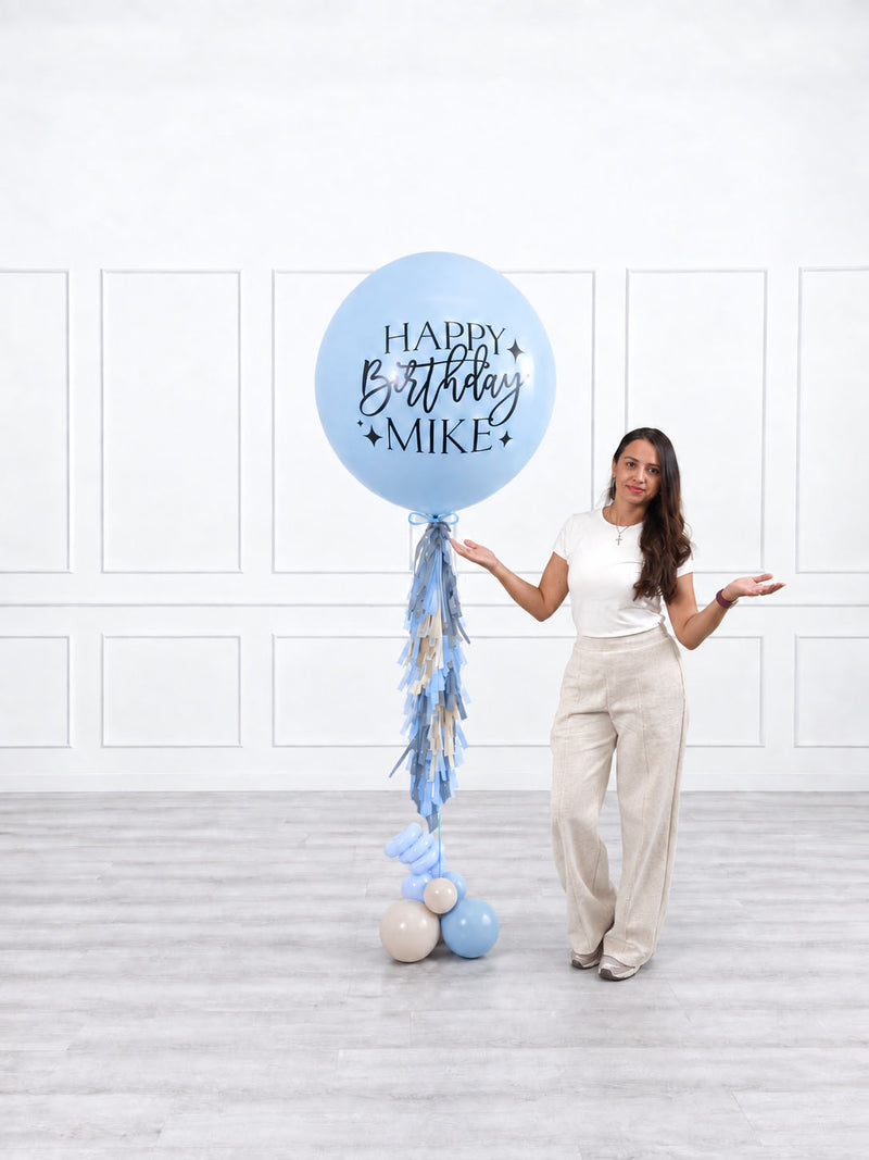 Ana Karina Balloons blue serenity personalized jumbo balloon, additional product image