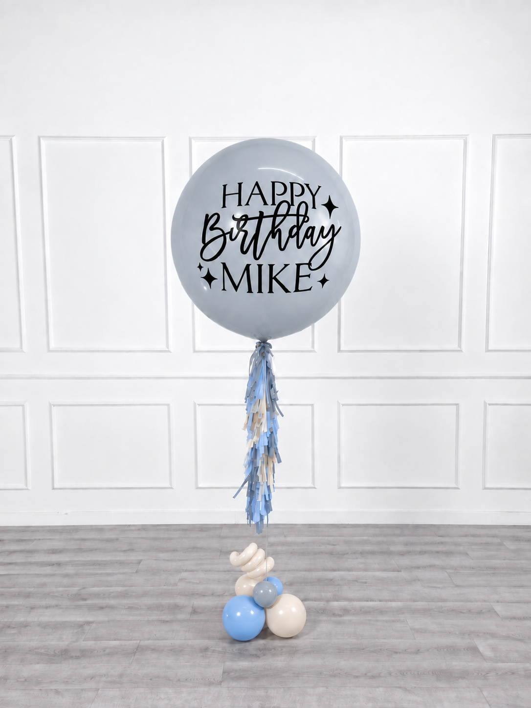 Ana Karina Balloons blue serenity personalized jumbo balloon, additional product image