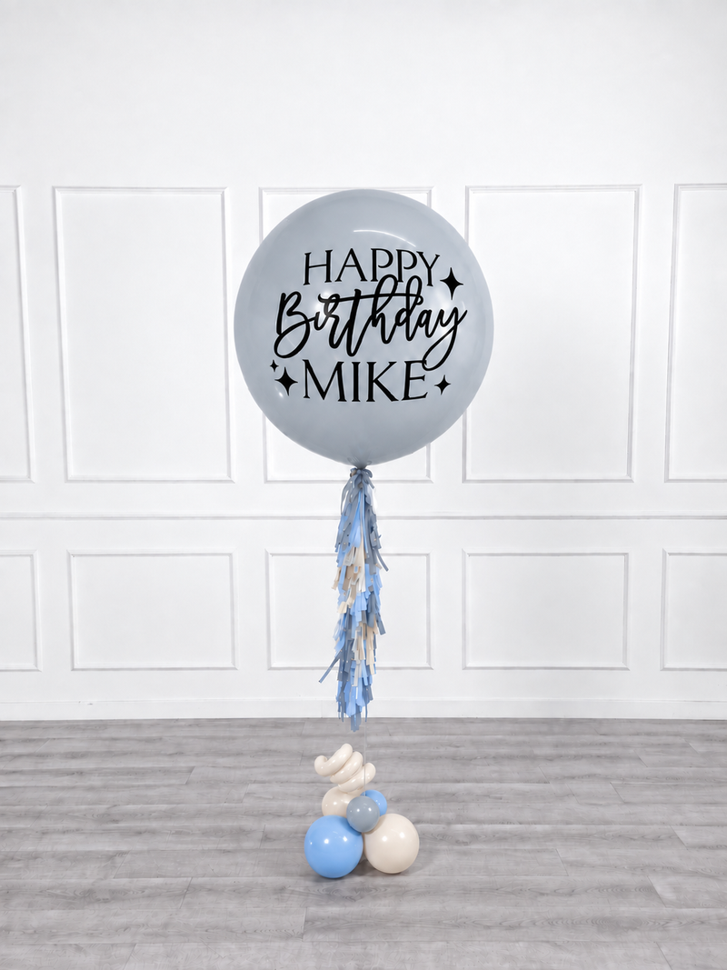 Ana Karina Balloons blue serenity personalized jumbo balloon, additional product image