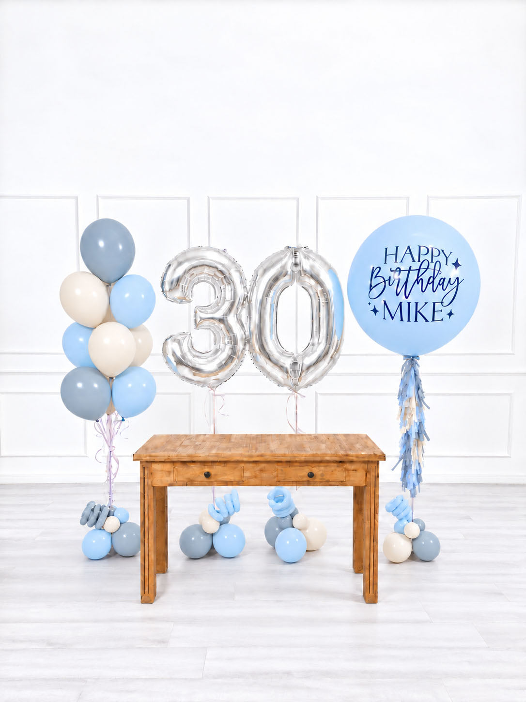 Ana Karina Balloons blue serenity personalized birthday balloon set deluxe, additional product image