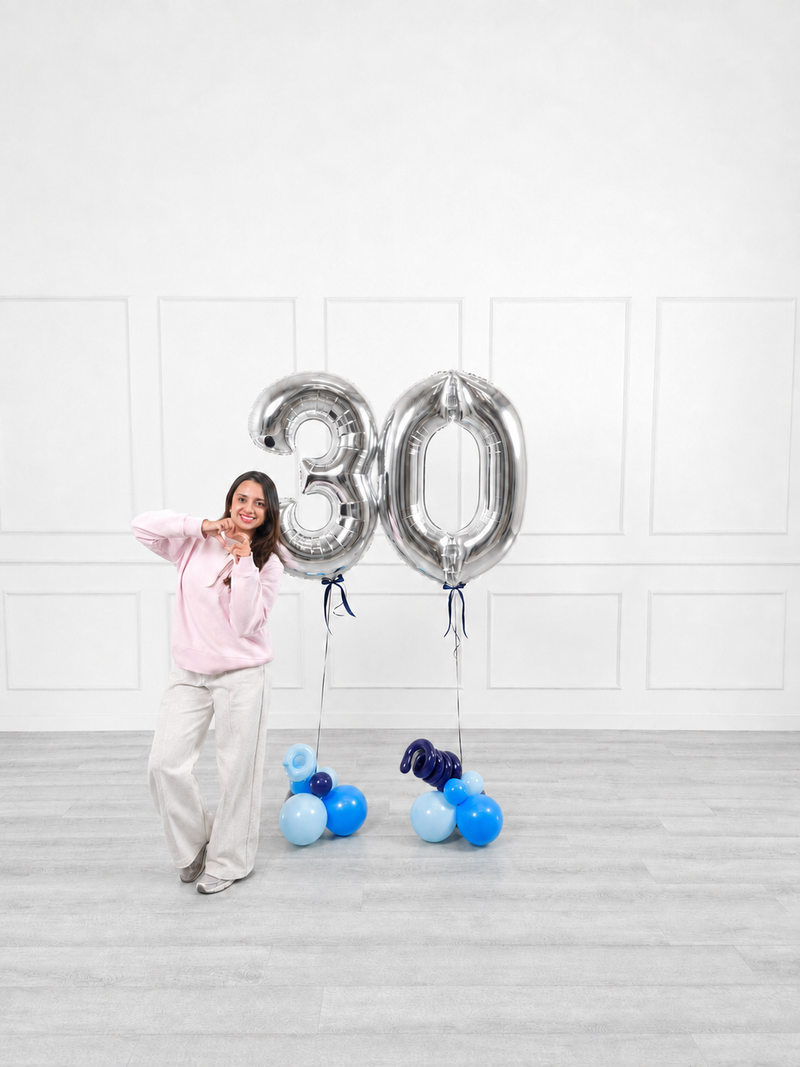 Ana Karina Balloons blue wonder foil numbers, additional product image