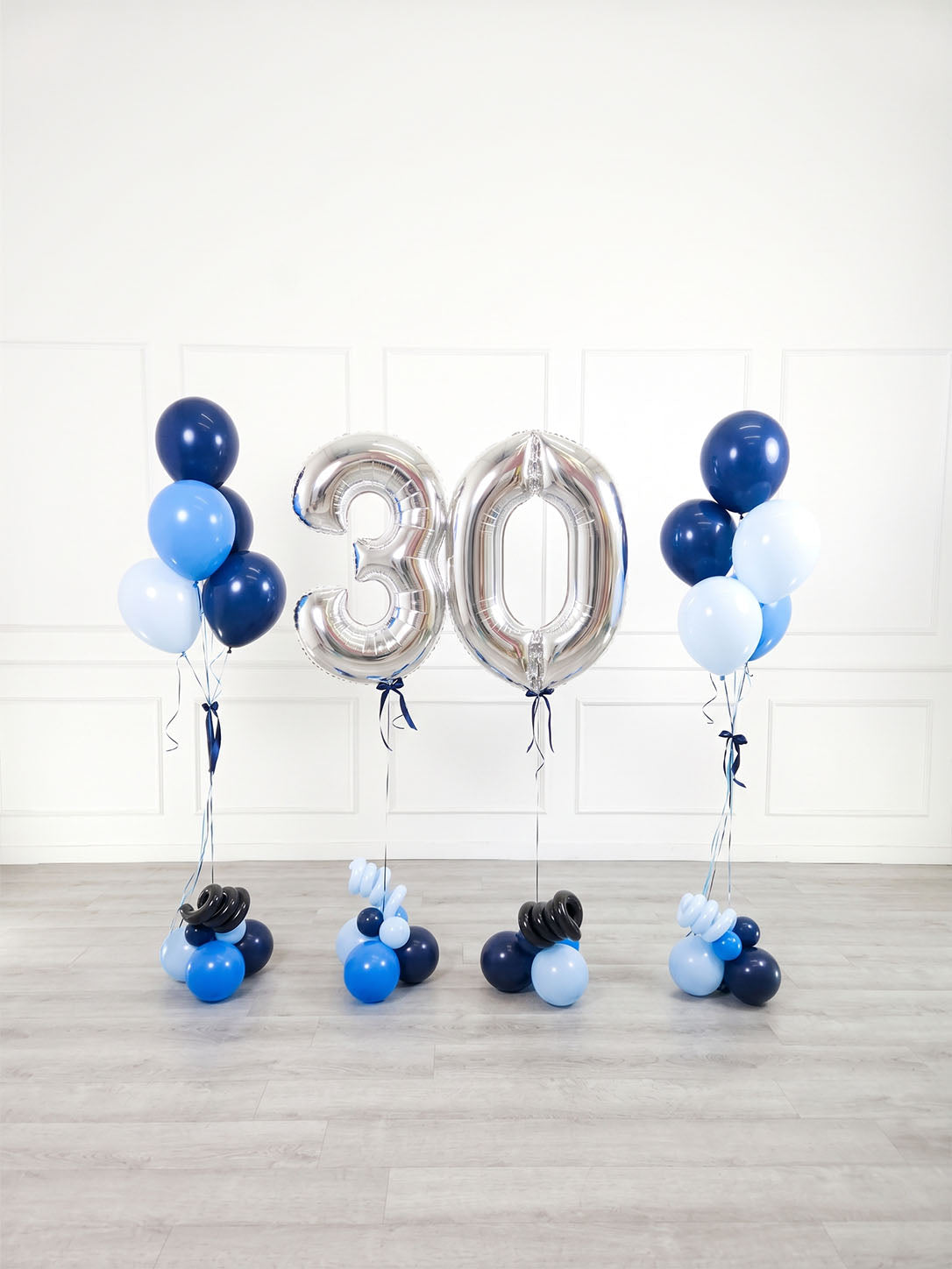 Ana Karina Balloons blue wonder milestone number and balloon bunches set