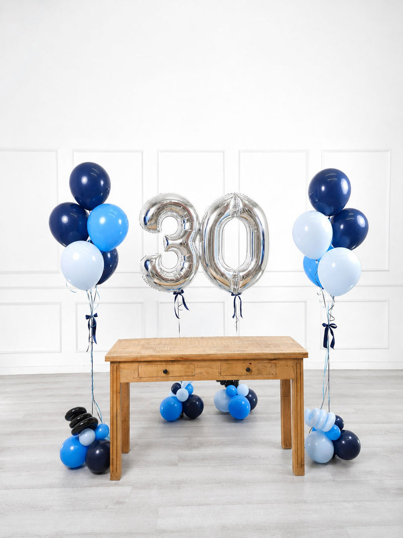 Ana Karina Balloons blue wonder milestone number and balloon bunches set, additional product image