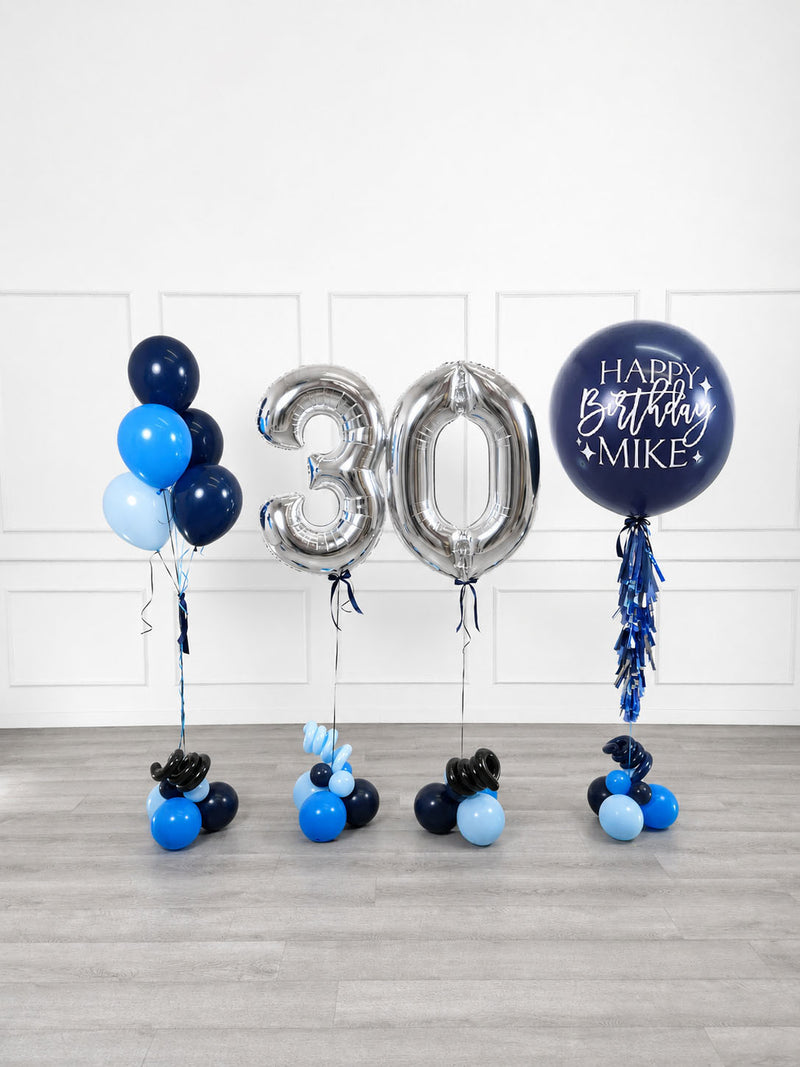 Ana Karina Balloons blue wonder personalized birthday balloon set classic