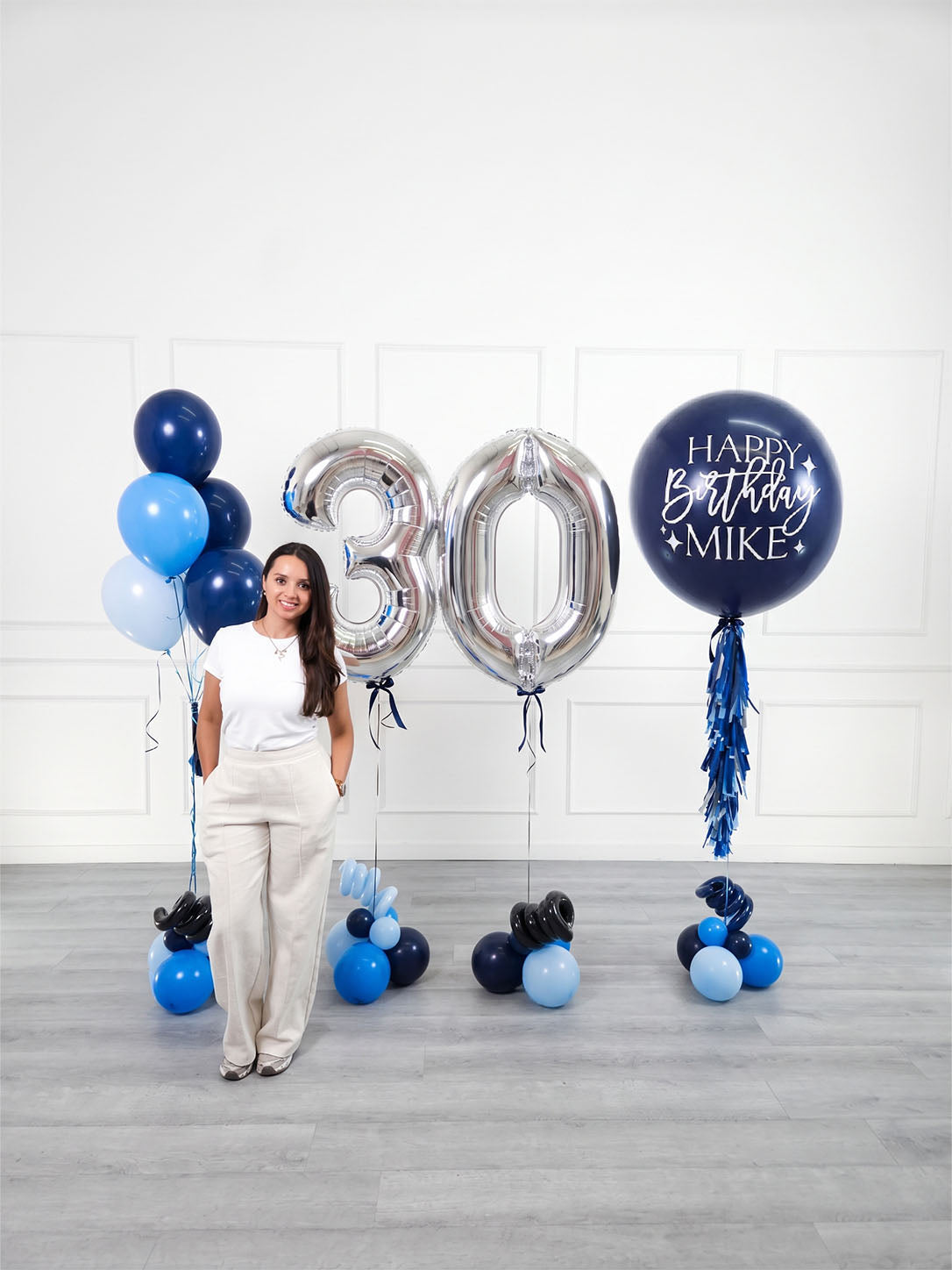 Ana Karina Balloons blue wonder personalized birthday balloon set classic, additional product image