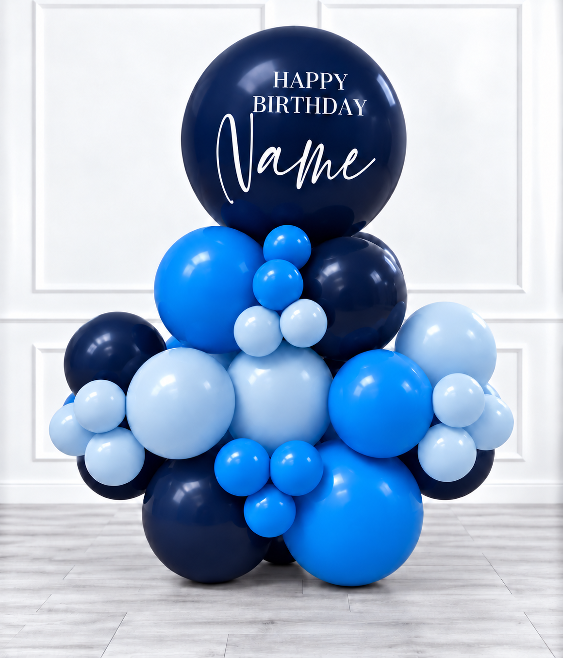Ana Karina Balloons blue wonder personalized stack balloons