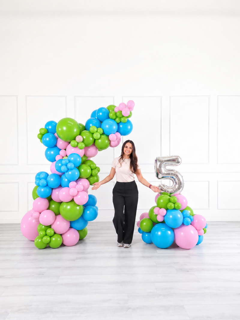 Ana Karina Balloons candy garden freestanding balloon garland and number stack set, additional product image