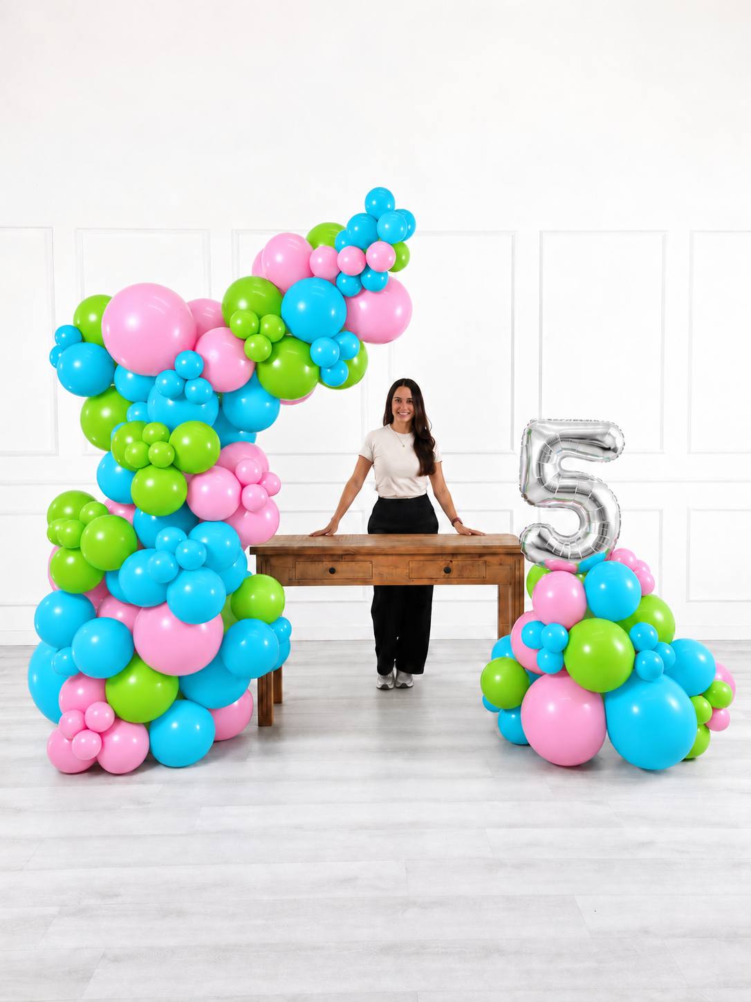 Ana Karina Balloons candy garden freestanding balloon garland and number stack set, additional product image