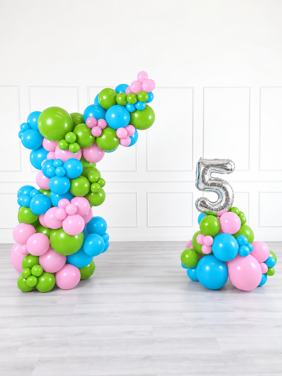 Ana Karina Balloons candy garden freestanding balloon garland and number stack set