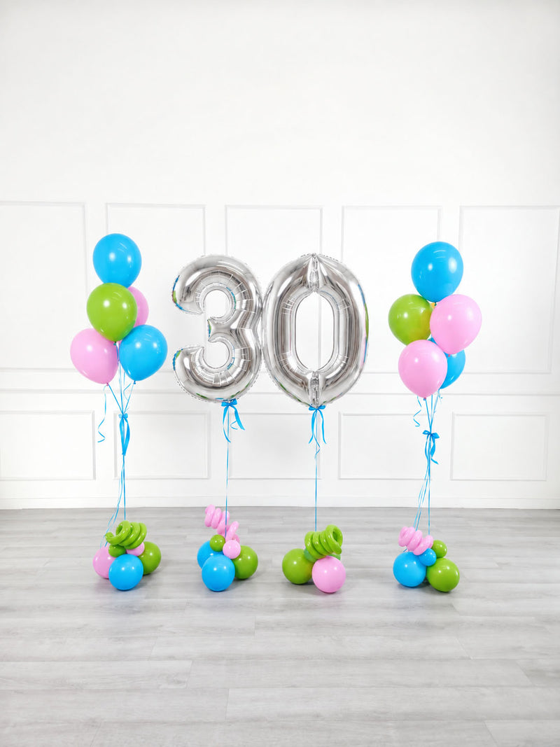 Ana Karina Balloons candy garden milestone number and balloon bunches set