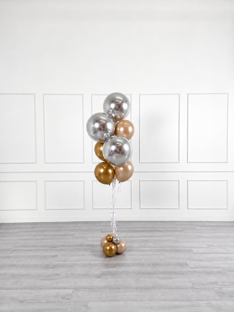 Ana Karina Balloons champagne glow balloon bunch orbz luxe