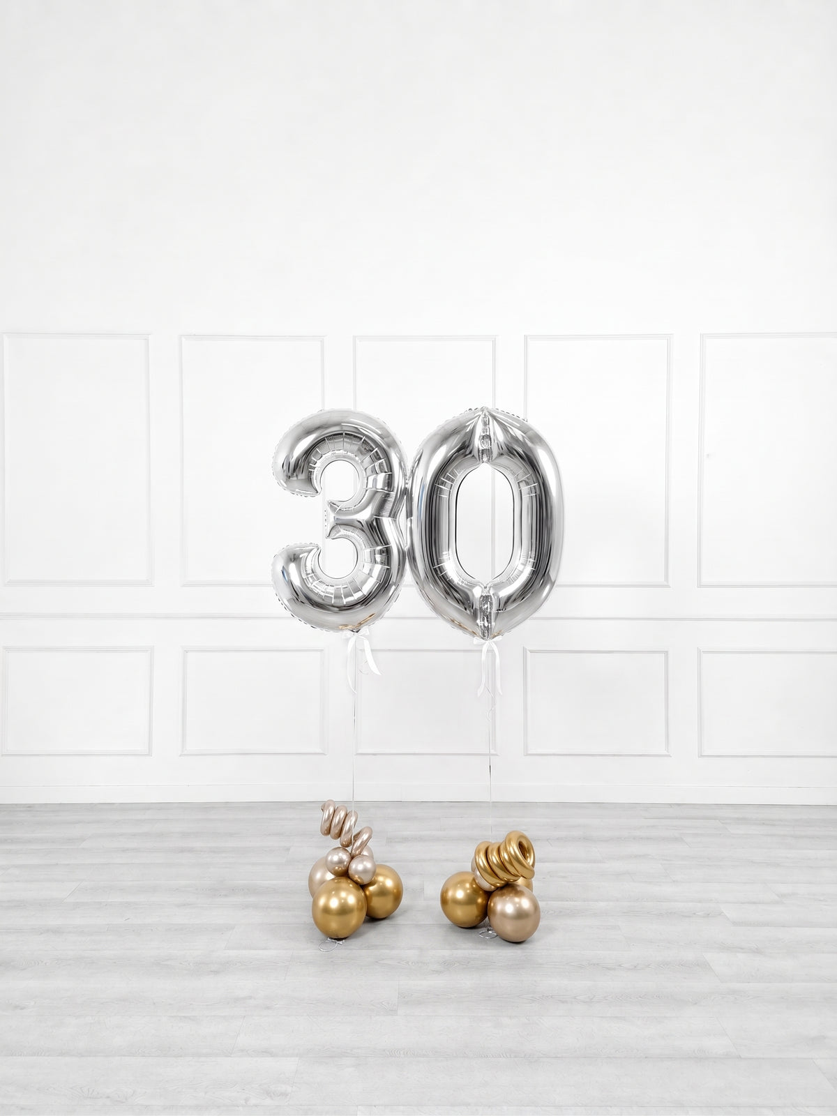 Ana Karina Balloons champagne glow foil numbers