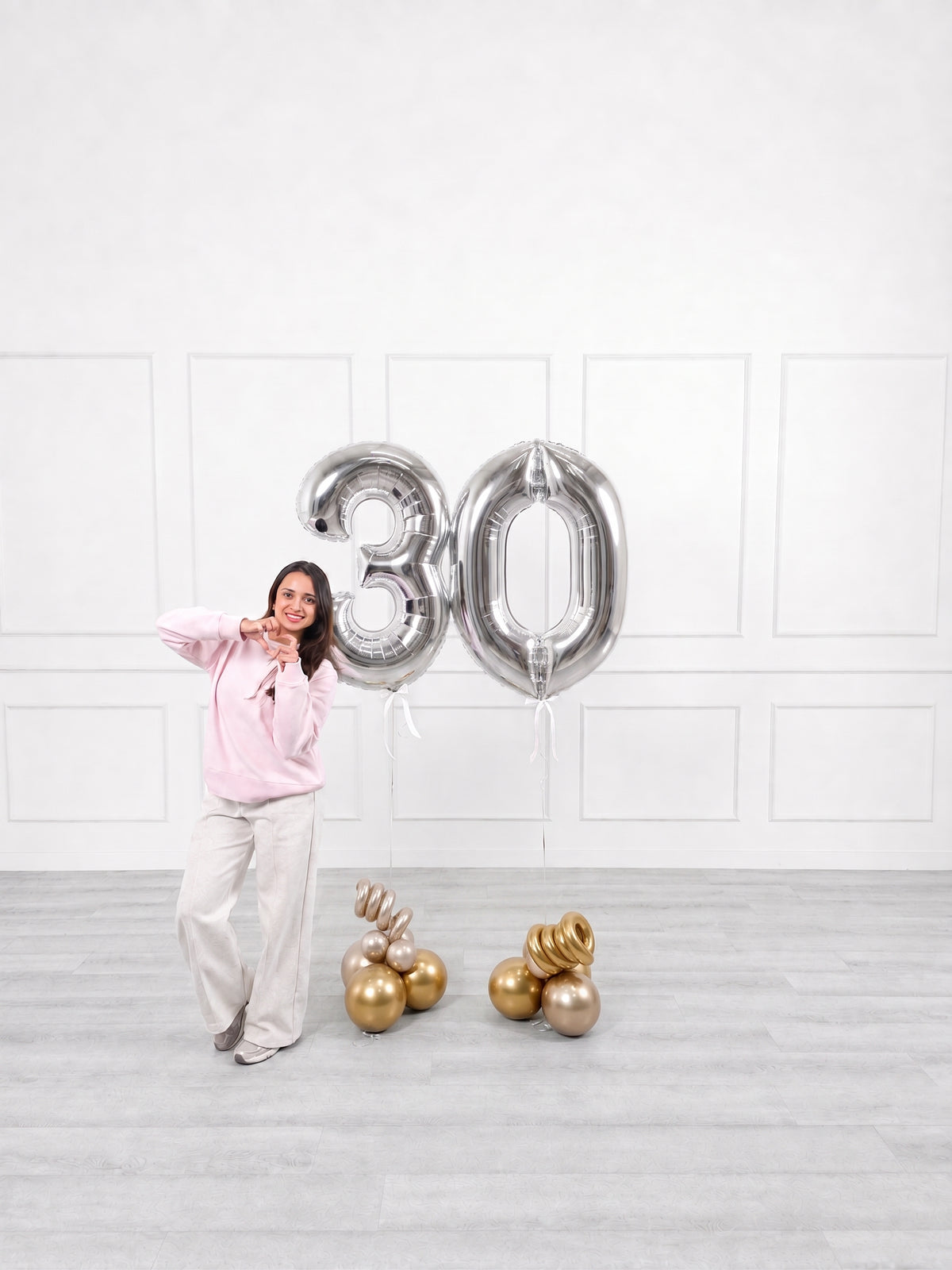Ana Karina Balloons champagne glow foil numbers, additional product image
